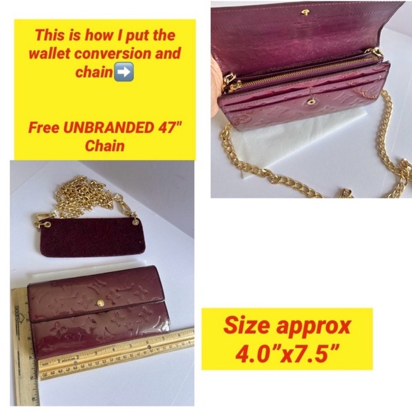 💃 LOUIS VUITTON Vernis Sarah Long Wallet Amarante - Picture 2 of 15